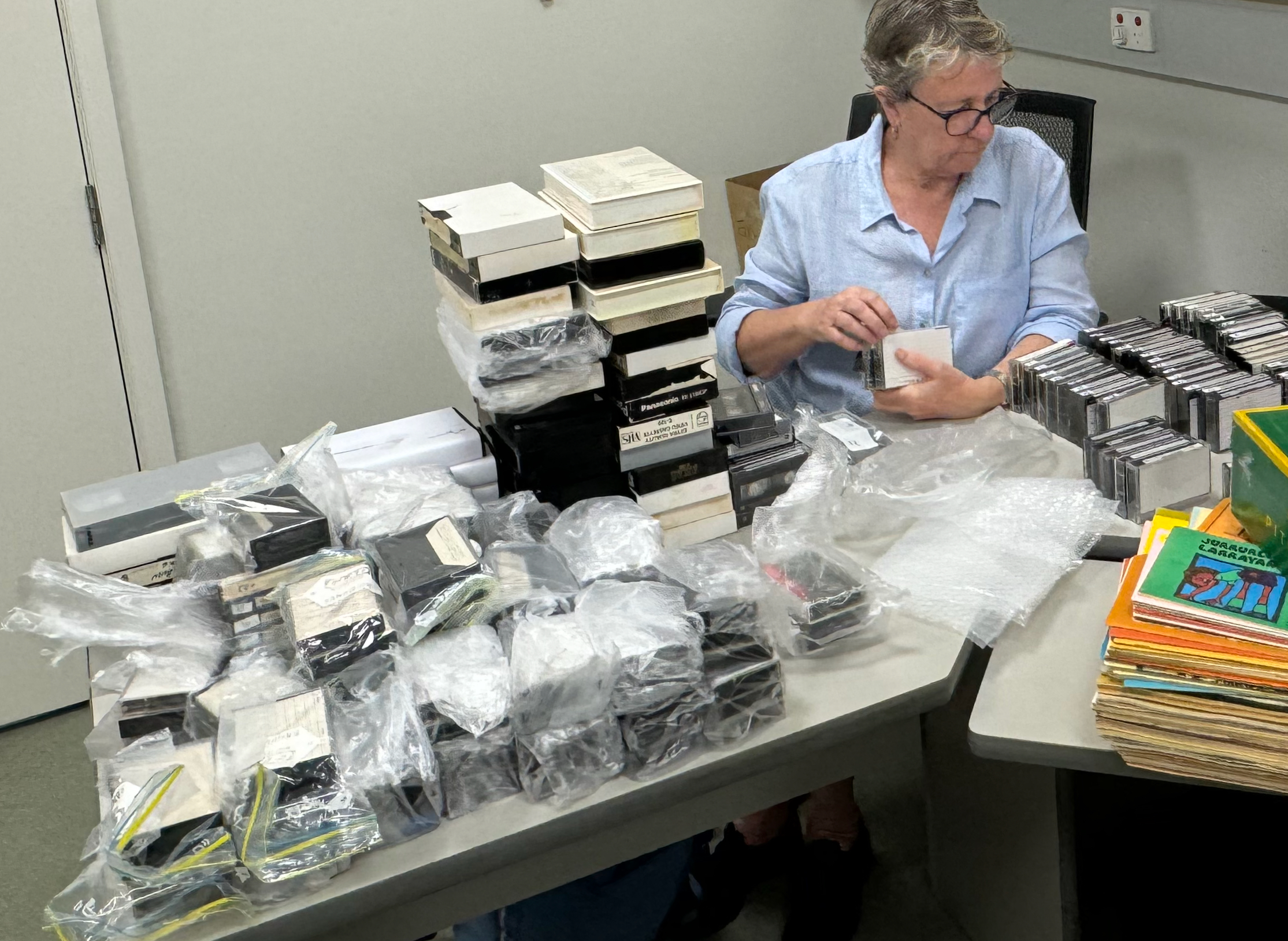 Volunteer with collection