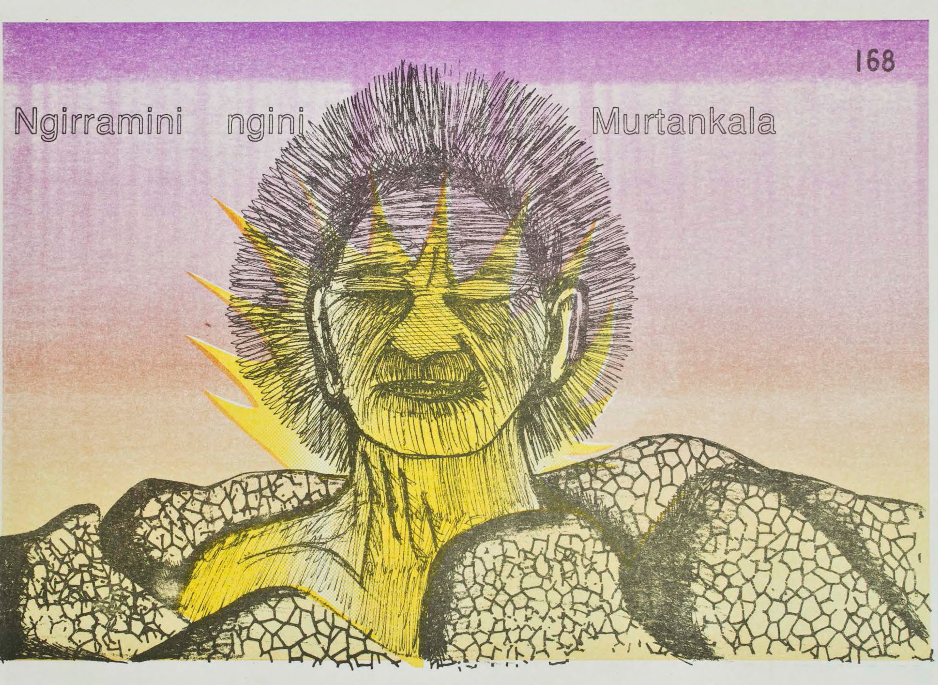 Cover from Bilingual Education Material - Ngirramini ngini Pirrampirrama, Illustration by Ancilla Puruntatameri, 